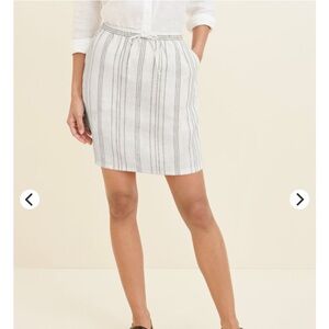 Garnet Hill White and Gray Striped Mini Skirt
